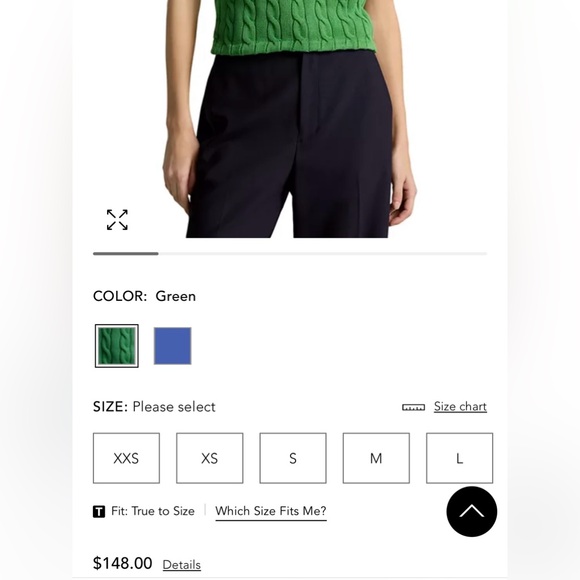 Ralph Lauren lime green cable knit polo sleeveless turtleneck sweater - M - Picture 9 of 9